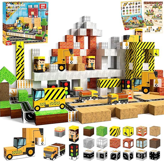 Construction Magnetic Blocks Set