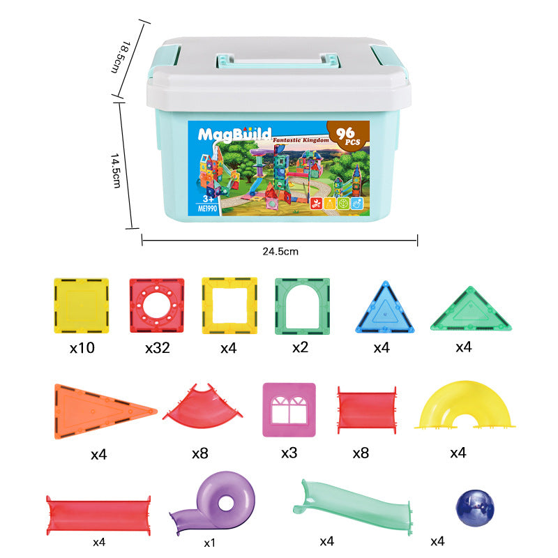 Magnetic Tile Marble Run