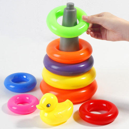 Colorful Donut Stacking Tower