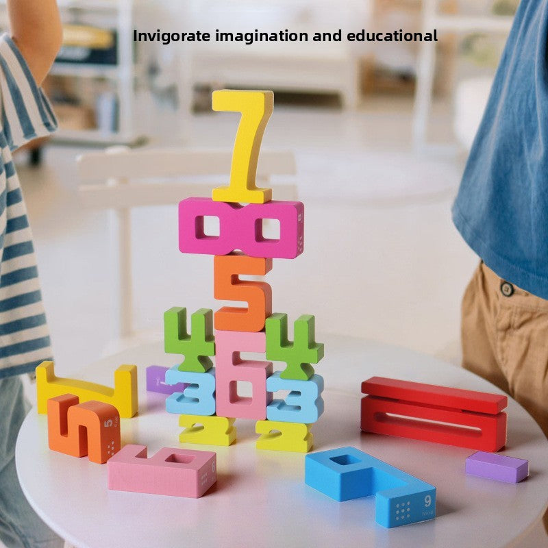 Wooden Number Building Blocks