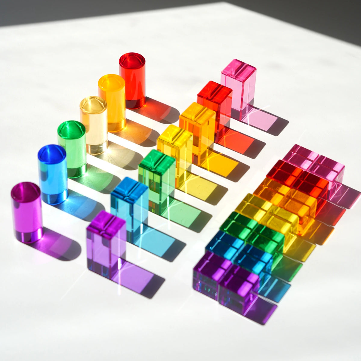 Sensory Rainbow Stacking Tower – Acrylic Balancing Blocks