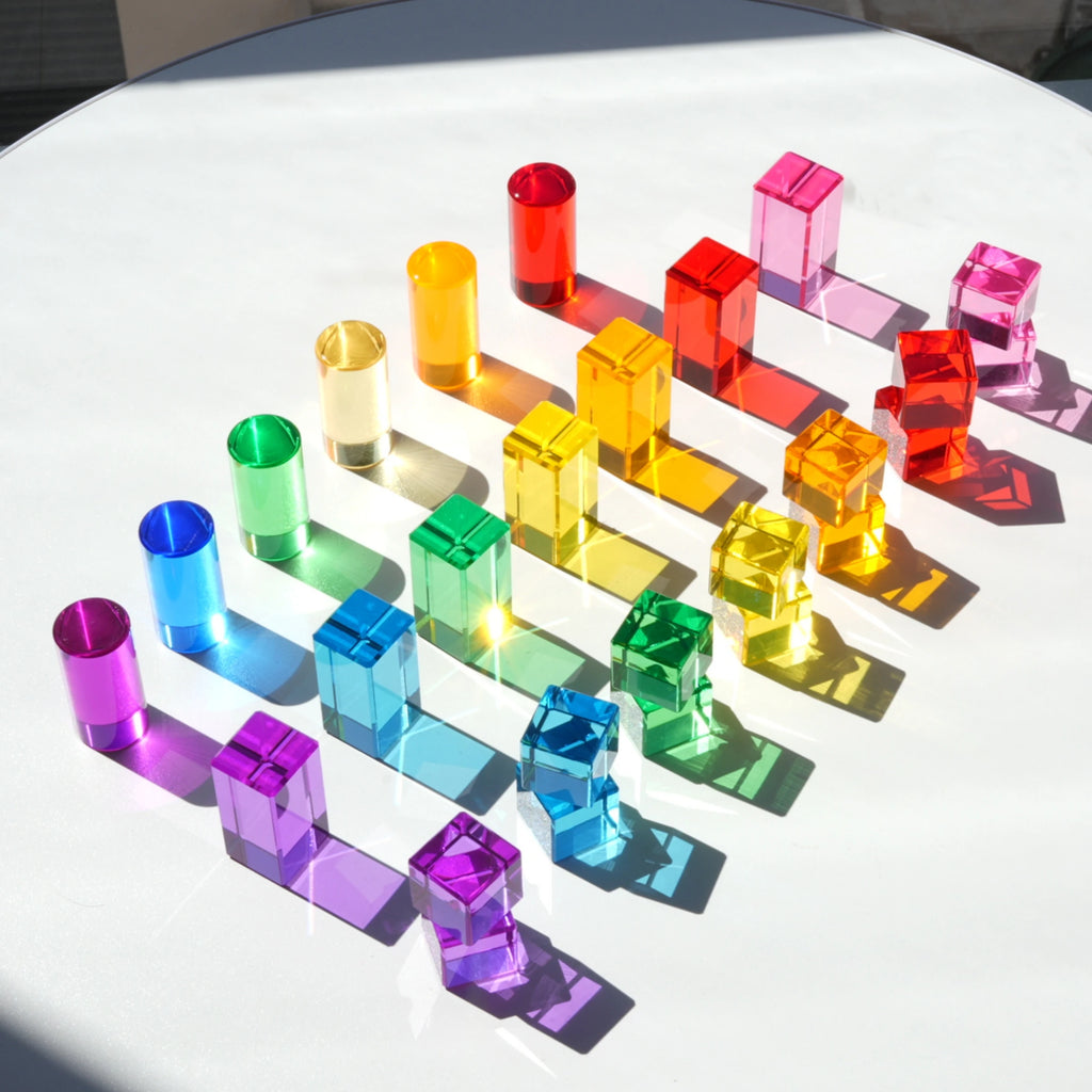 Sensory Rainbow Stacking Tower – Acrylic Balancing Blocks