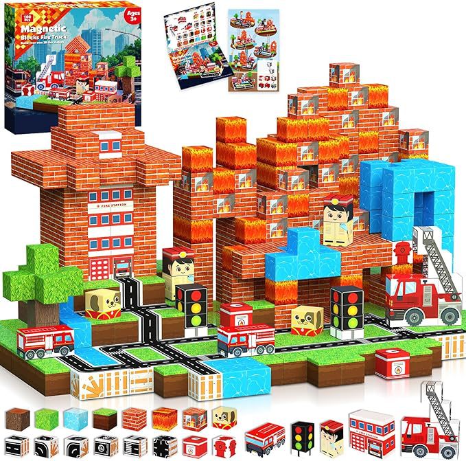 Firefighter Magnetic Blocks Set